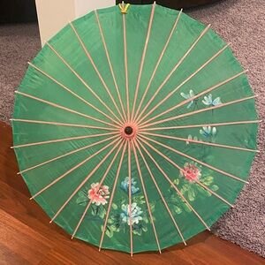 Green Floral Parasol